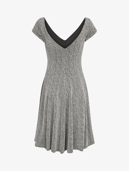 Robe patineuse irisée à col V - Argent - 3