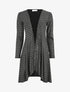 Gilet mi-long à paillettes - Noir - 1