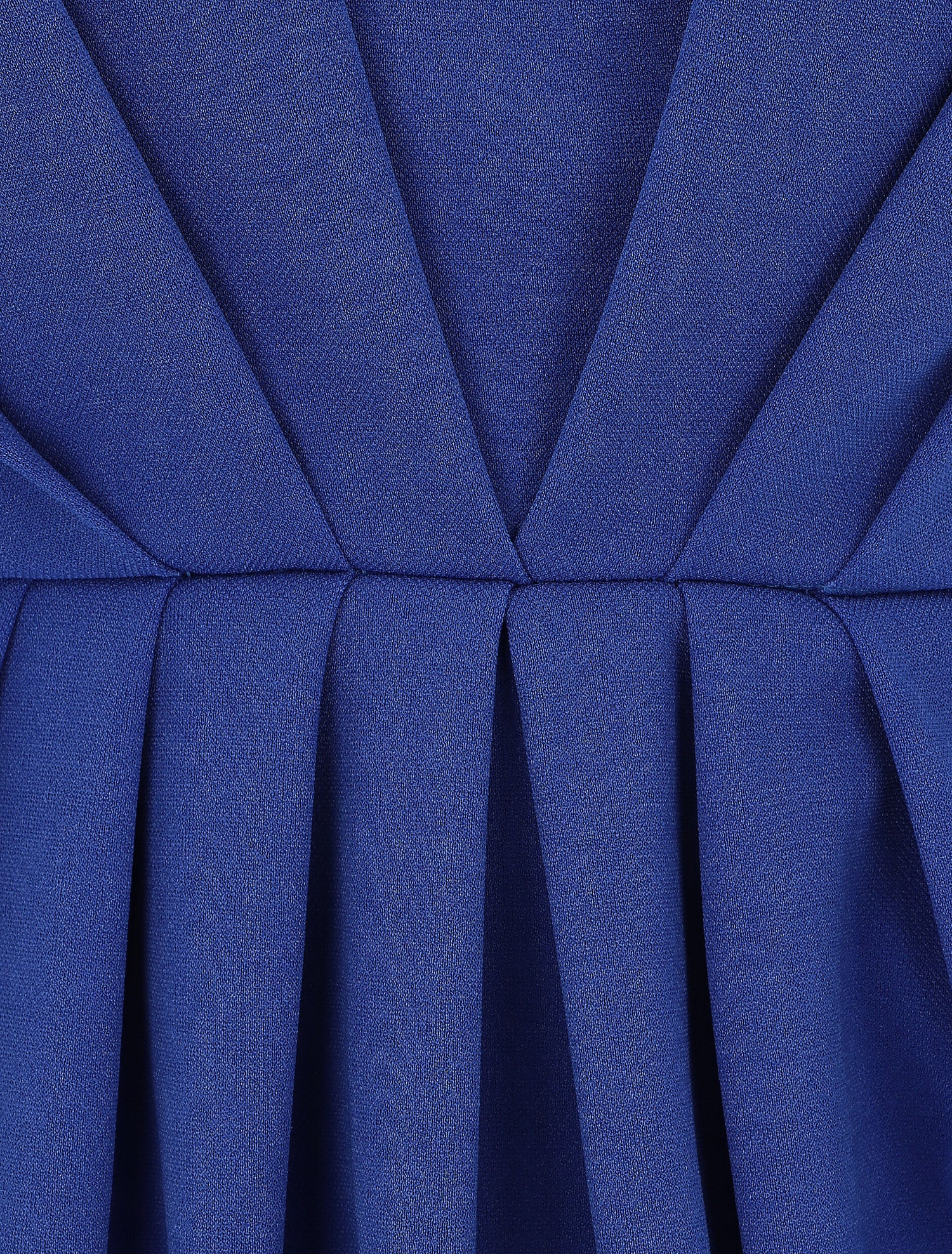 Robe droite effet drapé à col V - Bleu roi - 3