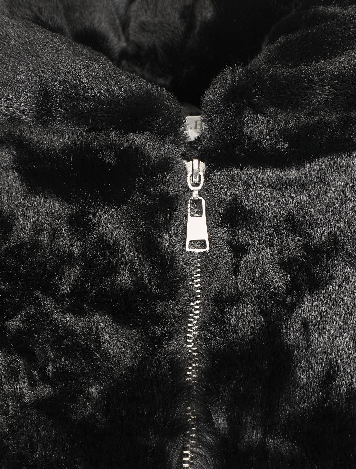 Manteau à capuche en fourrure synthétique - Noir - 3
