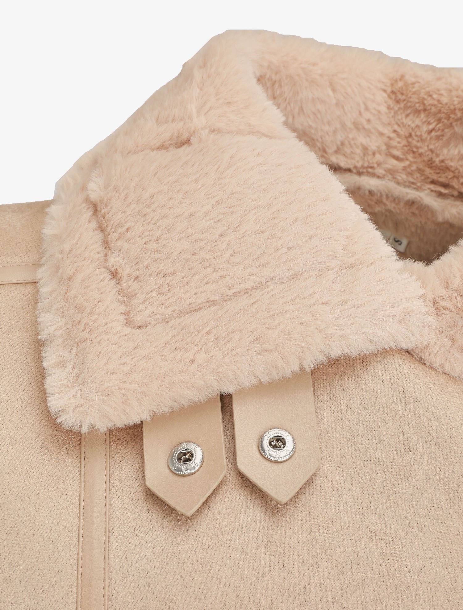 Bombardier court en suédine et fourrure - Beige - 3