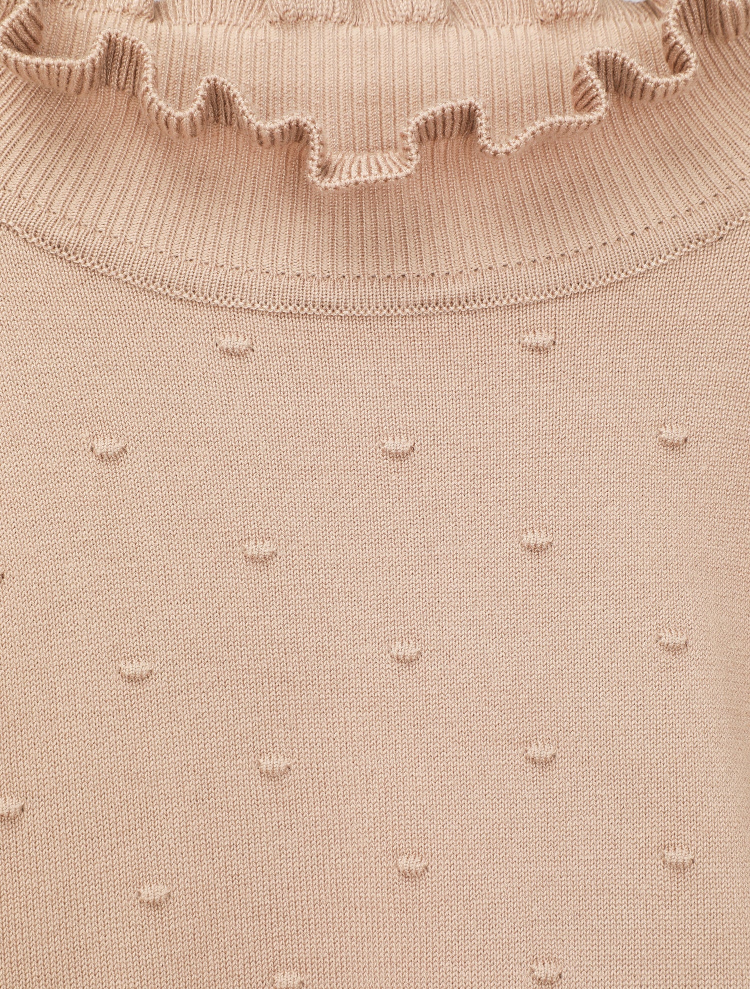 Pull à col montant volanté - Beige - 3