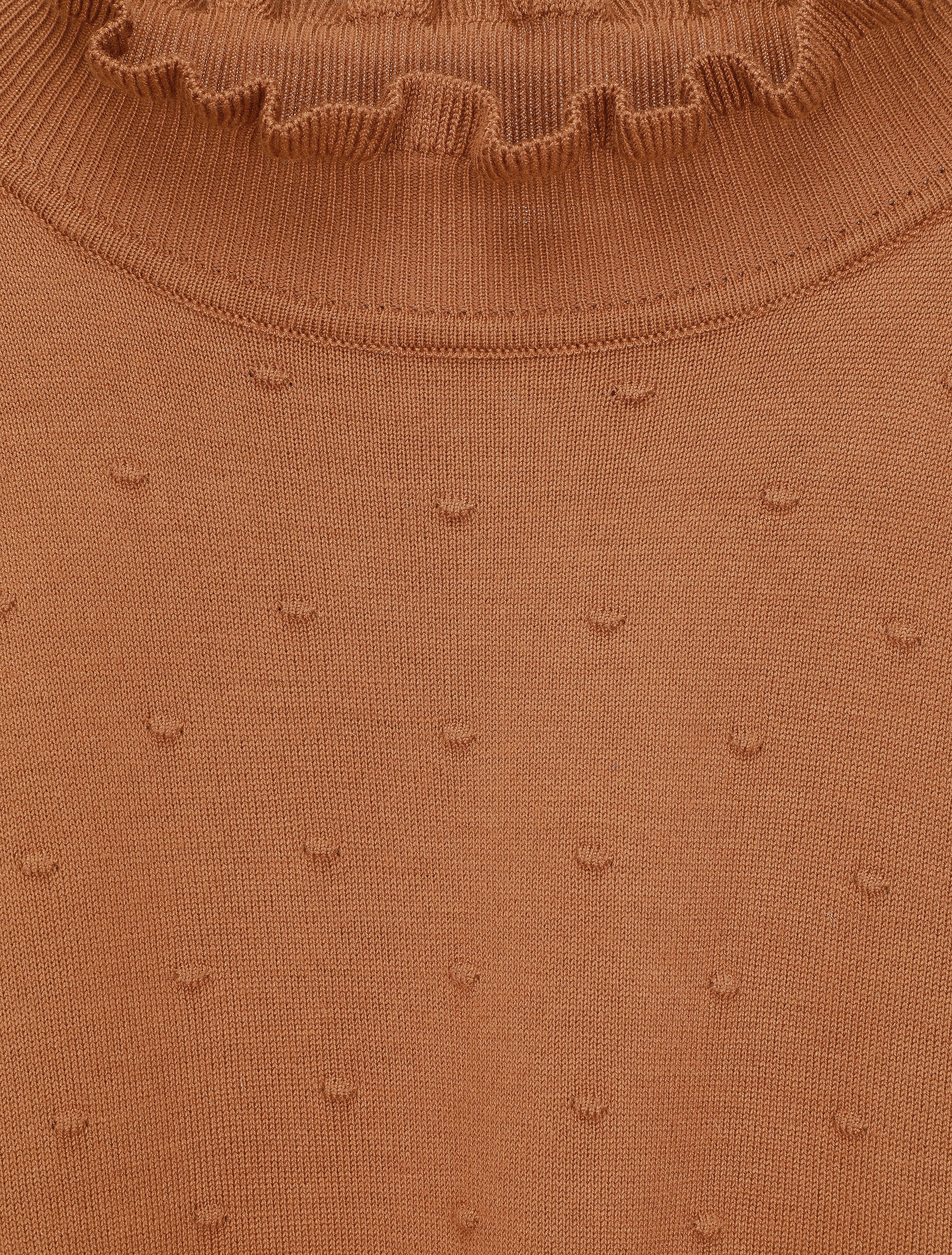 Pull à col montant volanté - Camel - 3