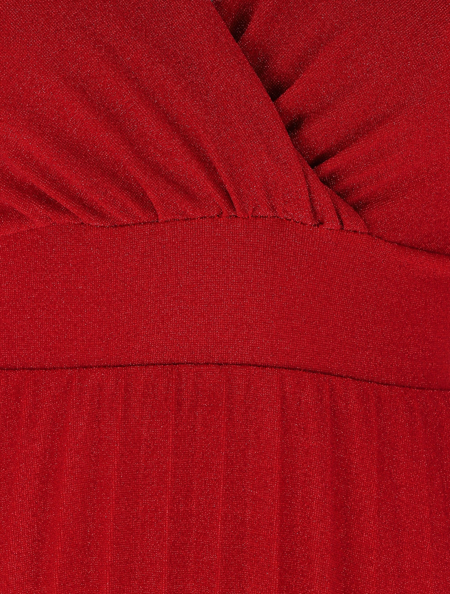 Robe longue irisée effet plissé - Rouge - 3