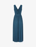 Robe longue irisée effet plissé - Bleu canard - 1