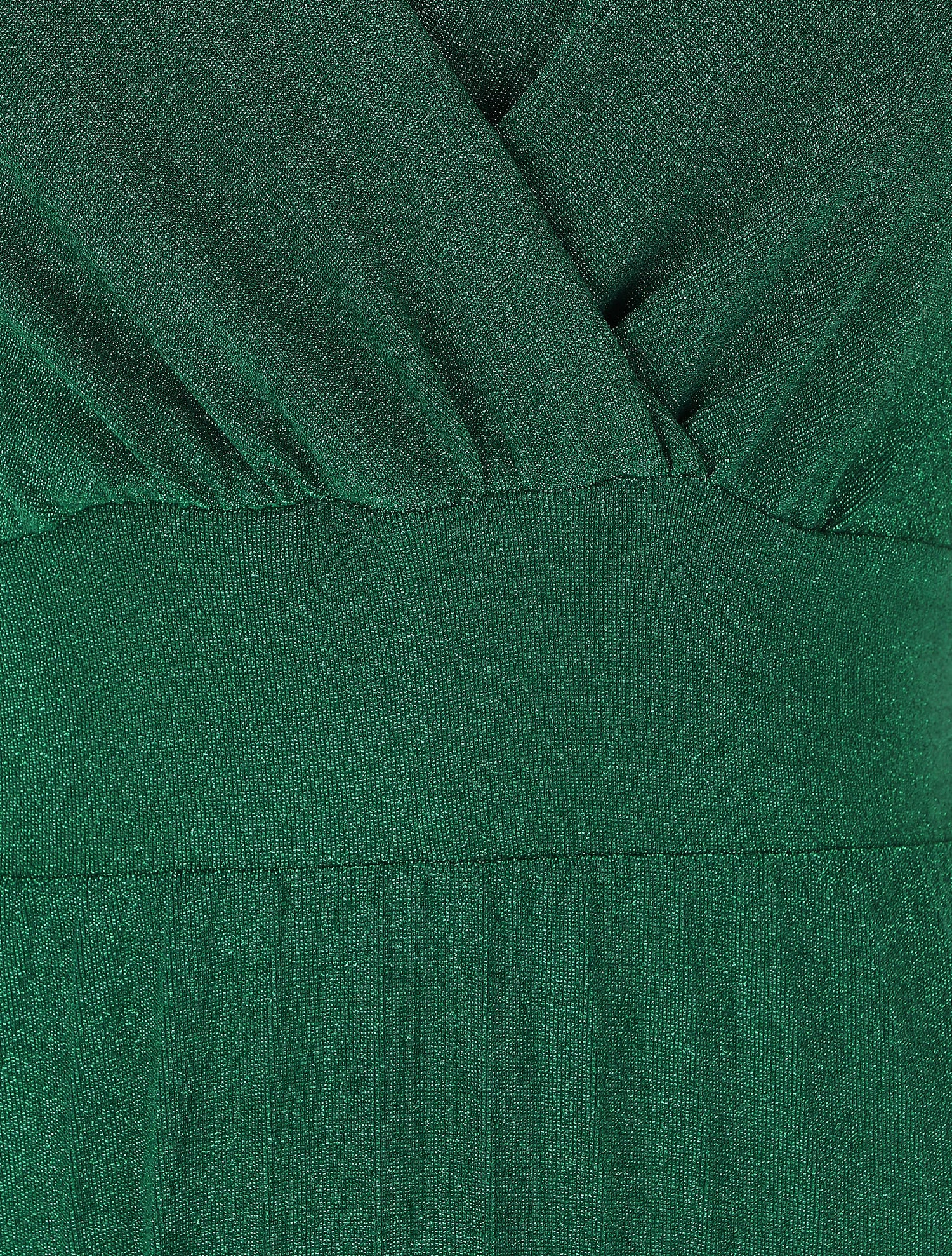 Robe longue irisée effet plissé - Vert - 3