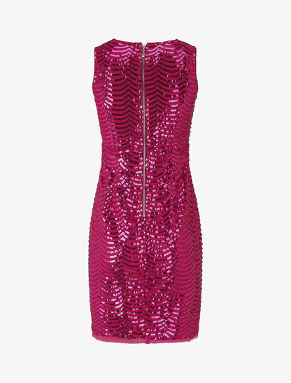 Robe mi-longue à sequins coupe moulante - Fushia - 2