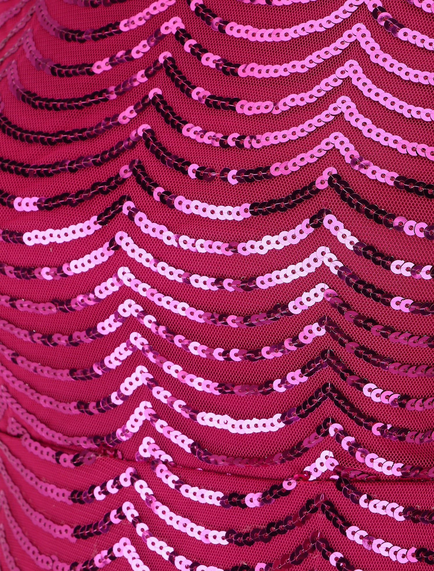 Robe mi-longue à sequins coupe moulante - Fushia - 3