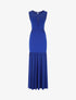 Robe coupe sirène en voile à détail perles - Bleu roi - 1