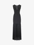 Robe coupe sirène en voile à détail perles - Noir - 1