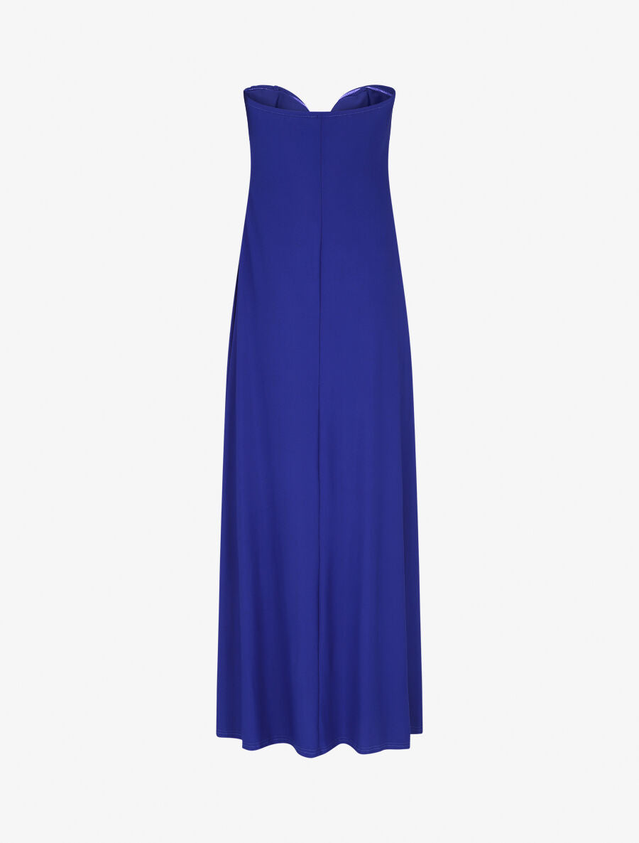 Robe bustier évasée incrustée de pierres - Bleu roi - 2