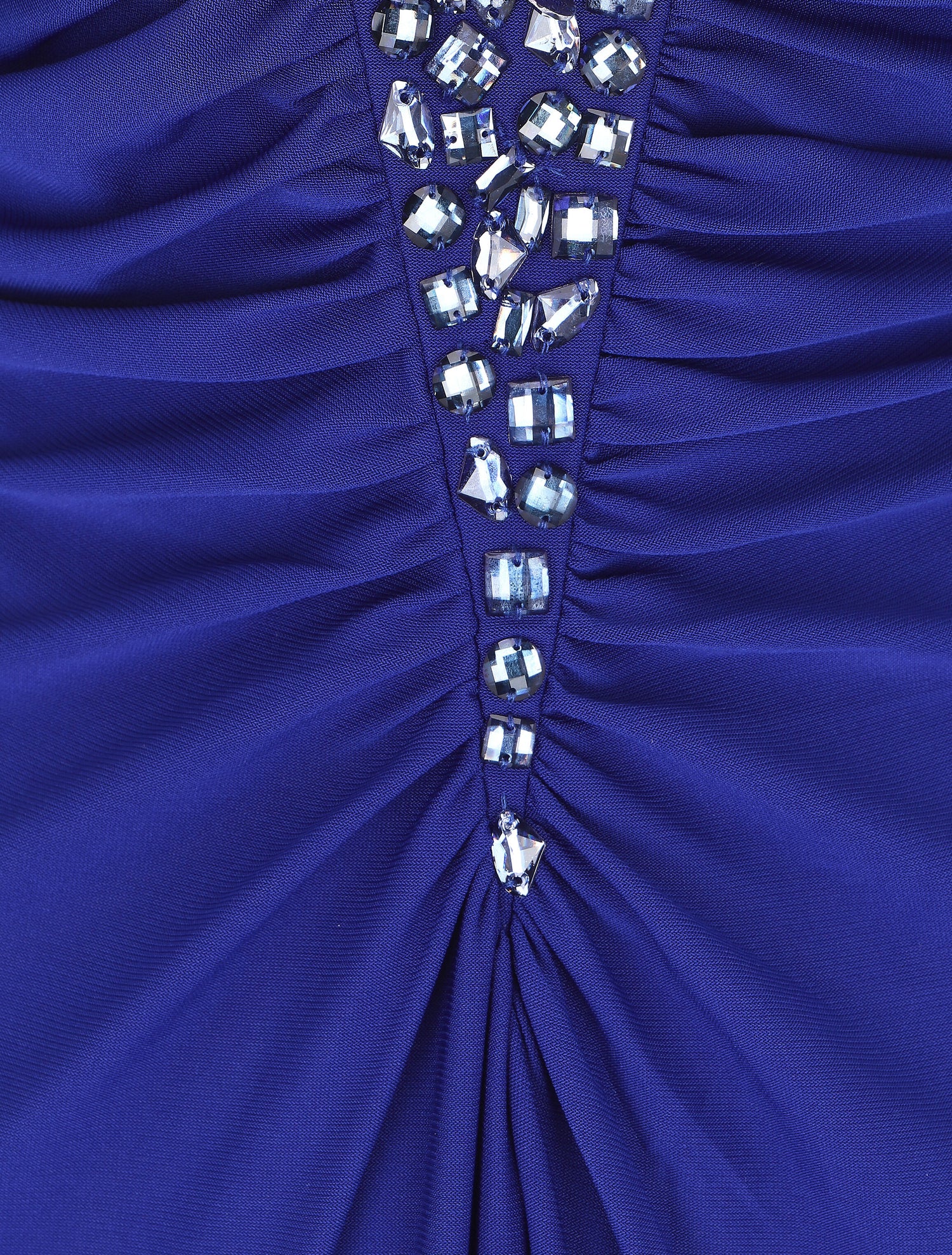 Robe bustier évasée incrustée de pierres - Bleu roi - 3