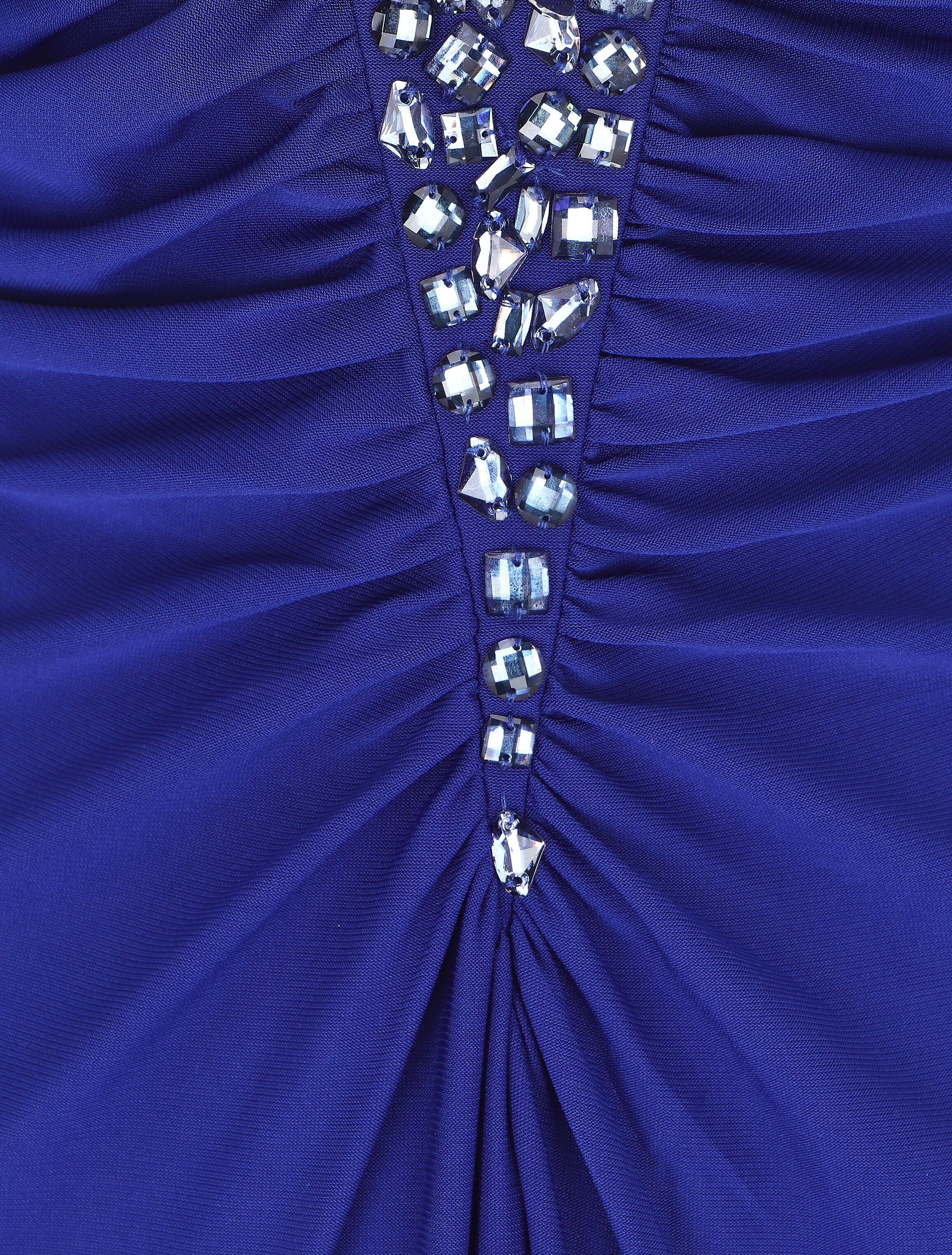 Robe bustier évasée incrustée de pierres - Bleu roi - 3
