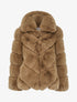 Manteau en fausse fourrure effet matelassé - Camel - 4
