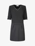 Robe droite bi-matière - Noir - 1