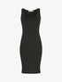 Robe mi-longue strech uni - Noir - 1