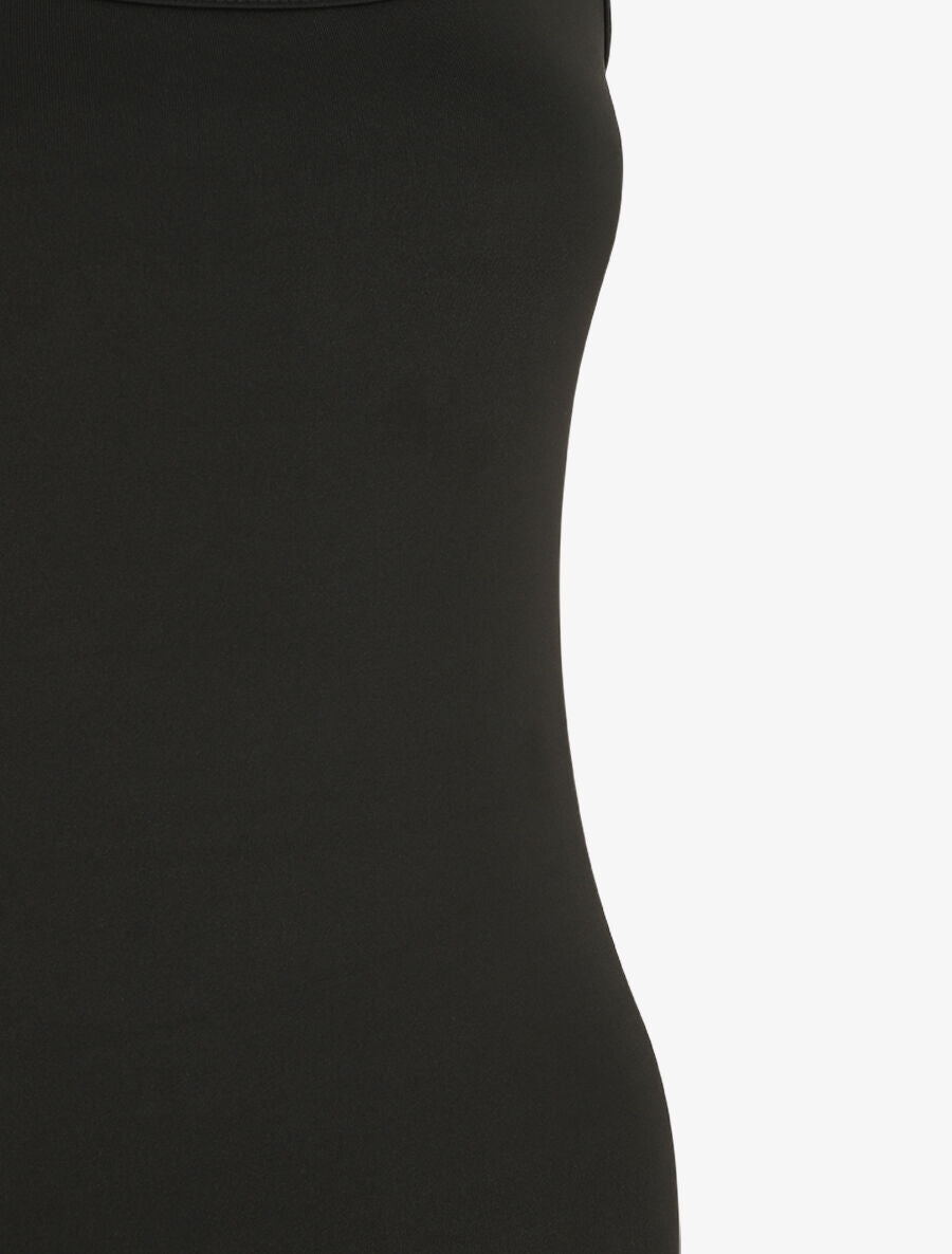 Robe mi-longue strech uni - Noir - 3