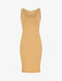 Robe mi-longue strech uni - Camel - 5