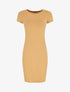Robe mi-longue à manches courtes - Camel - 1