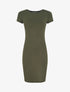Robe mi-longue à manches courtes - Kaki - 5