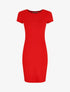 Robe mi-longue à manches courtes - Rouge - 5