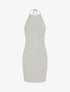 Robe unie côtélé à dos-nu - Gris - 4