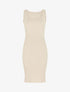 Robe mi-longue unie côtelée - Beige - 5