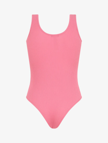 Body uni côtelé - Rose - 2