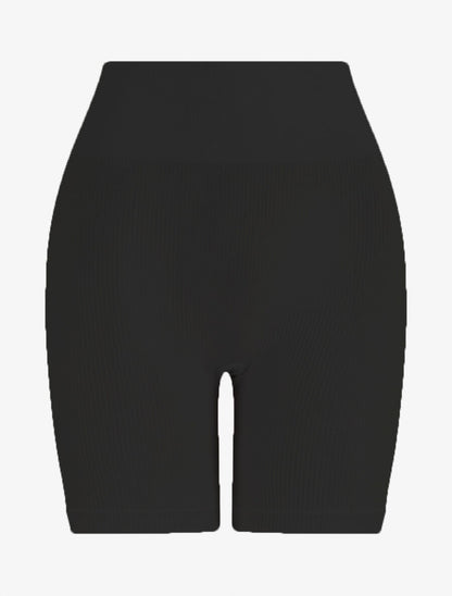 Short uni côtelé - Noir - 1