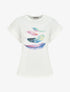 T-shirt à manches courtes imprimé plumes - Blanc - 1