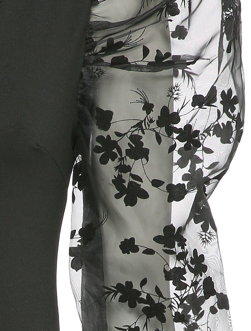 Body à manches gigot à motif floral - Noir - 3