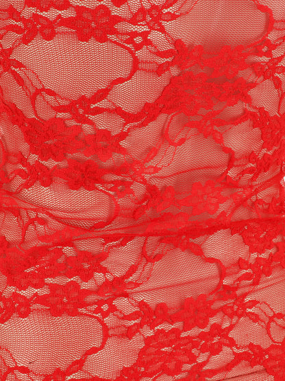 Débardeur ajustée dos en dentelle - Rouge - 3