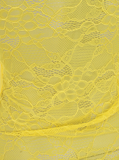 Débardeur ajustée dos en dentelle - Jaune - 3
