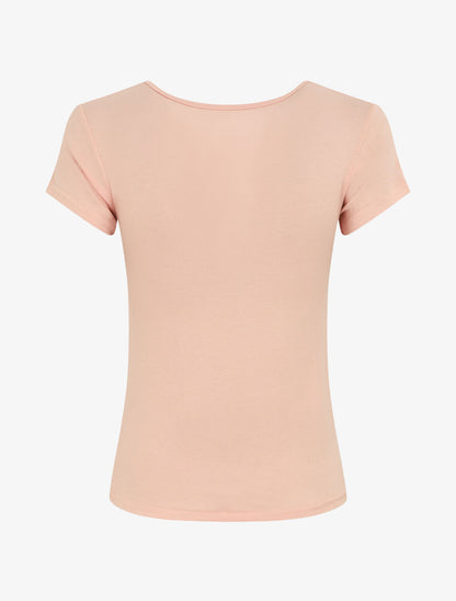 T-shirt ajusté manches courtes uni - Rose - 2