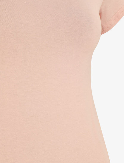 T-shirt ajusté manches courtes uni - Rose - 3