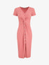 Robe longue côtelée boutonnée - Rose - 5