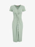 Robe longue côtelée boutonnée - Vert d&