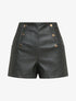 Short en simili à boutons décoratifs - Noir - 4
