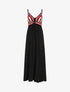 Robe longue à buste brodé - Noir - 1