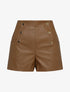 Short en simili à boutons décoratifs - Marron - 4
