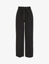 Pantalon droit uni taille haute élastiquée - Noir - 1
