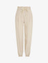 Pantalon droit style jogging effet lin - Beige - 5