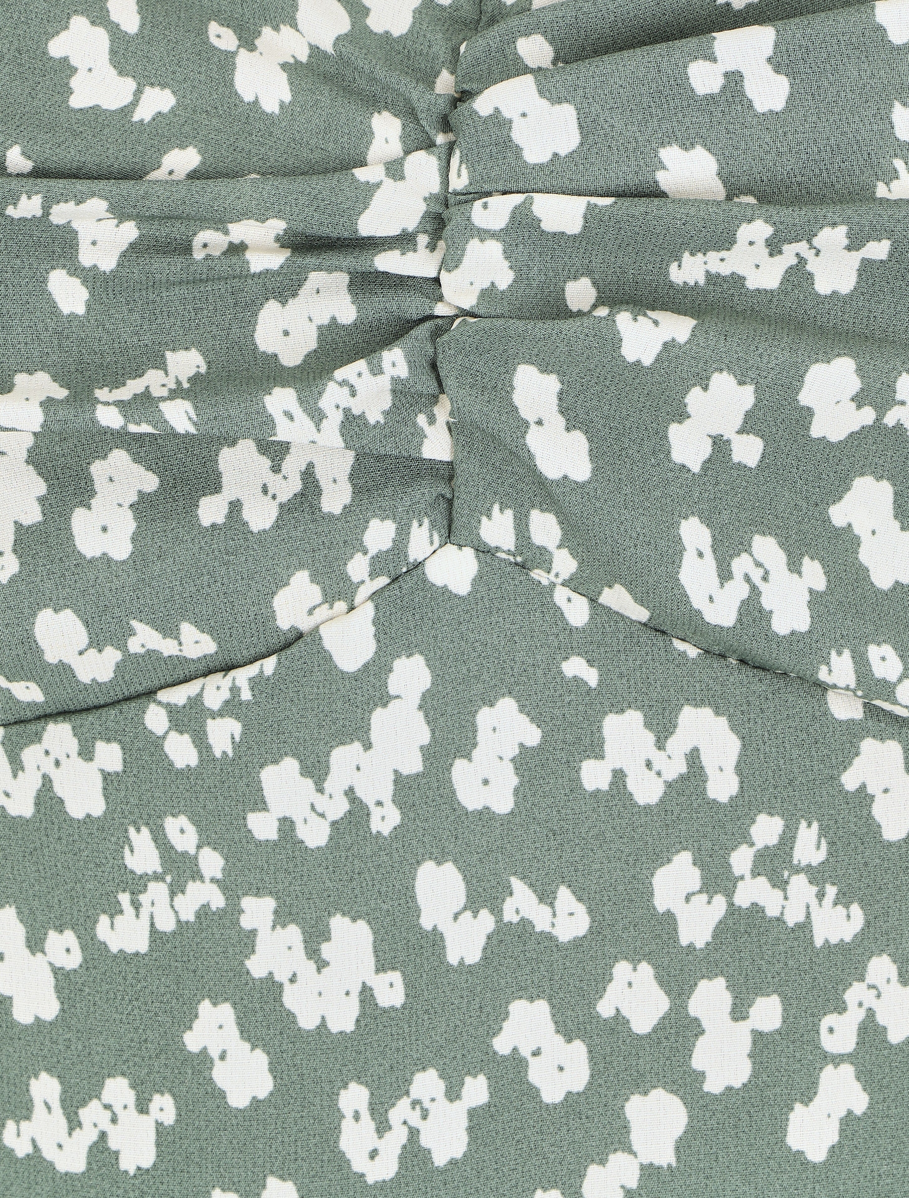 Robe longue imprimé fantaisie à bretelles à nouer - Vert gris - 3