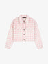 Veste courte à imprimé pied de poule - Rose pâle - 4