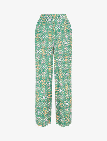 Pantalon droit imprimé fantaisie - Vert - 5