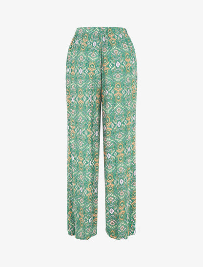 Pantalon droit imprimé fantaisie - Vert - 2