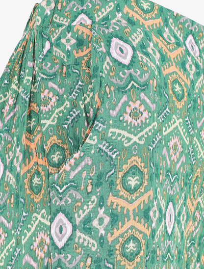 Pantalon droit imprimé fantaisie - Vert - 3