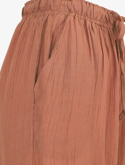 Pantalon droit et fluide uni - Brique - 3