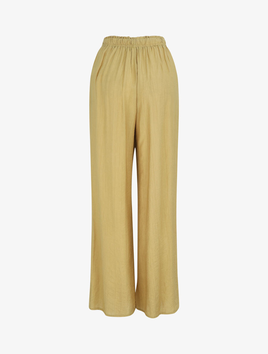 Pantalon droit et fluide uni - Vert anis - 2