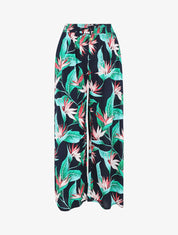 Pantalon ample motif plante tropicale - Marine - 5